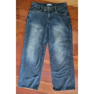 Lewkin Wide Jeans WOMENS Straight Leg Blue Korean Fashion L